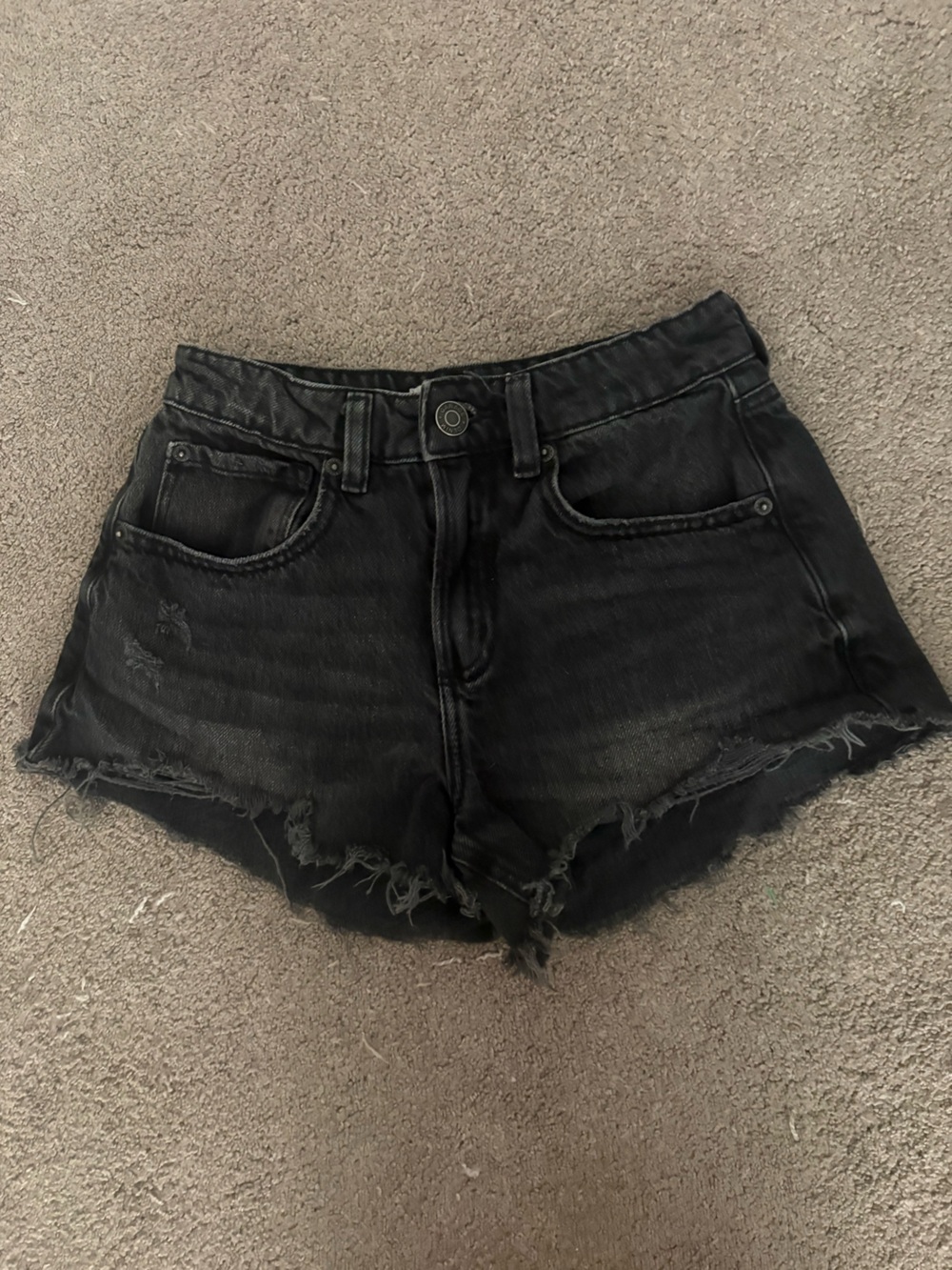 Garage Black Distressed Denim Shorts